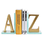 Danya B™ A to Z Glass Bookends Gold