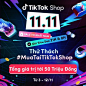 Mã giảm giá TikTok Shop 11.11: Voucher 100K, FreeShip 70K