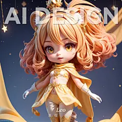 十二星座拟人 AI绘画 盲盒 潮玩设计 狮子座