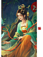 古风插画-《笼中雀语》_不闻今夕__插画师作品_涂鸦王国gracg.com