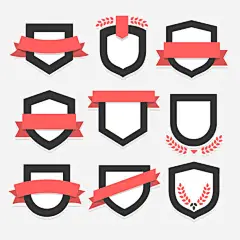 9款装饰图案免抠素材_新图网 https://ixintu.com 手绘 标题框 红色 装饰 边框