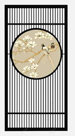 茶室落地栅栏屏风 免费下载 页面网页 平面电商 创意素材