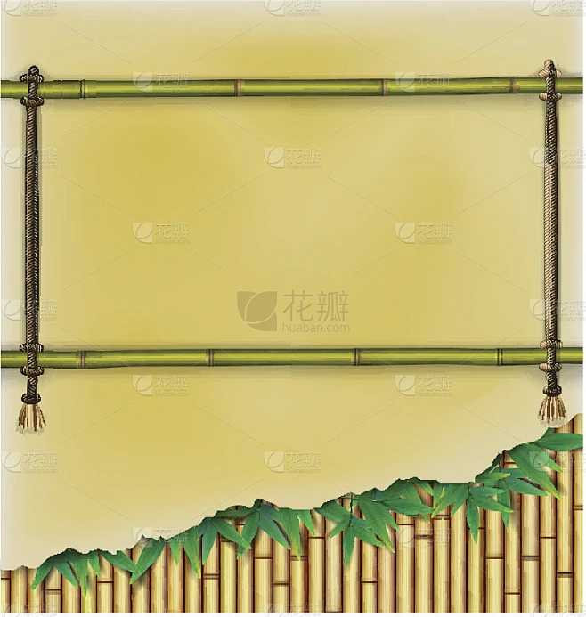 竹制框架，以羊皮纸为背景素材-花瓣网