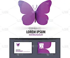 蝴蝶。标志，标志，图标，会徽，模板，名片