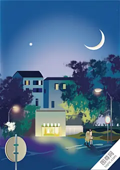 夜空下的城市  月亮  建筑  街道  指示牌  少女  树木  房子  路灯  房地产海报，房地产广告，房地产宣传单-插画地产素材-AI矢量图/EPS矢量图--#海报# #海报设计# #广告设计# #宣传单# #DM单页# #版式设计# #排版设计# #平面设计# #画册# #画册设计# #宣传册# #宣传单# #折页# #书籍# #封面# #平面设计# #版式设计# #排版设计# #淘宝海报# #天猫海报# #详情页# #详情描#banner# #横幅# #店铺装修# #京东商城# #电商设计# #包