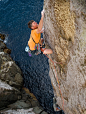 Adrenaline junkie: Steve Moon is just one of hundreds of adventure lovers who travel to Cape Hauy in Tasmania to climb up the Totem Pole