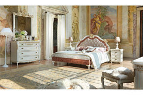 意大利新古典卧室实木双人床
