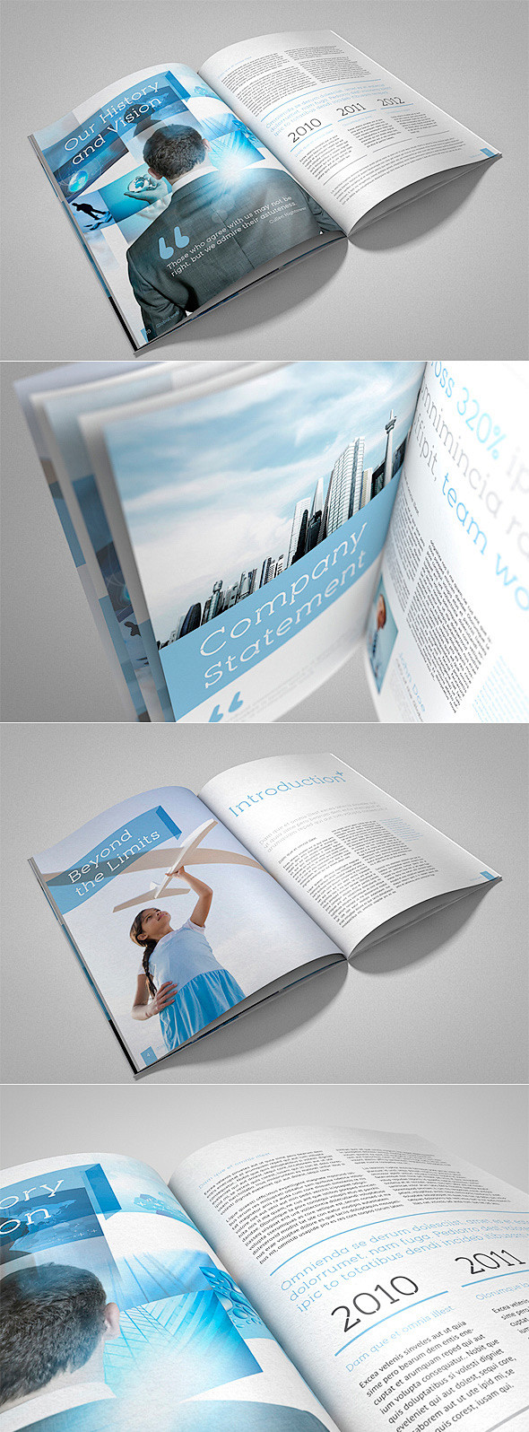 一款蓝色简约风格的宣传册 - 样本手册 ...
