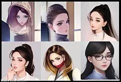 微信美女插画头像素材