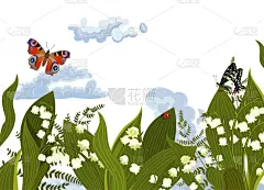 夏天,矢量,蝴蝶,数码图形,可爱的,贺卡,背景分离,边框,环境