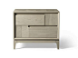 Rectangular walnut bedside table with drawers M-620 | Bedside table - Dale Italia