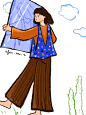 插画人物 女孩