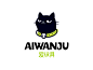 Aiwanju 玩具 猫 store toys skull cat mascot charcater logotype logo