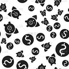 存钱罐,四方连续纹样,商务,壁纸,猪,动物,装饰品,绘制