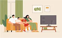 社交生活创意插画场景