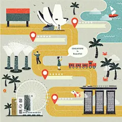 手绘矢量旅游新加坡景点地图海报背景高清素材 圣淘沙 地图 手绘 新加坡 新加坡旅游 旅游 景点 海报 滨海湾 矢量 背景 鱼尾狮 矢量图 平面广告 设计图片 免费下载