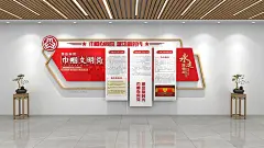 大气红色巾帼文明岗党建文化墙主题形象墙