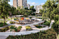 Tavor Park, Kiryat Yam by BO Landscape Architects : From separate neighbourhood yards to a neighbourhood garden Kiryat Yam’s Dalet Neighborhood was built in the 1970s by the Ministry of Construction and Housing, replicating the model of the mass housing b