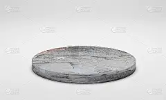 3 d渲染。讲台，讲台，展示水泥圆讲台孤立在白色