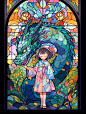 mantou_stained_glass_window_of_the_little_girl_in_near_a_large__42a7e793-4669-4558-bad8-83cdfe4e9a4c