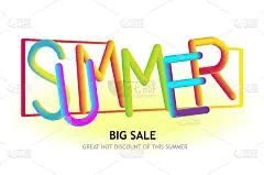 矢量时尚的夏季促销打折海报，横幅