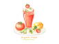果汁饮料 蔬菜 西红柿 淡彩手绘 水彩插画PSD_平面设计_绘画插图