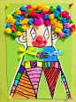 #儿童画素材##儿童创意美术##创意儿童画# 中班作品：可爱的小丑 2南京·101画室 ​​​​