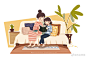 @企鹅妈妈Alice @Procreate官方微博 企鹅妈妈商业插画课超话#企鹅妈妈商业插画课##y园糖插画打卡21天# “我们的我们”系列又一个九宫画好了我们的小生活！小回忆！小美好！ ​​​​