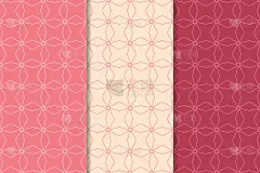 樱桃红几何图案。无缝模式集