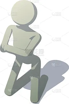 跪着,计算机图标,简笔人物画,时尚,男人,图像,矢量,分离着色,侧面视角,坐