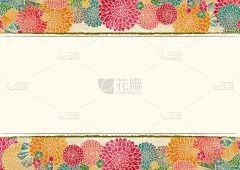 复古豪华的日本背景材料日式花卉图案黄金