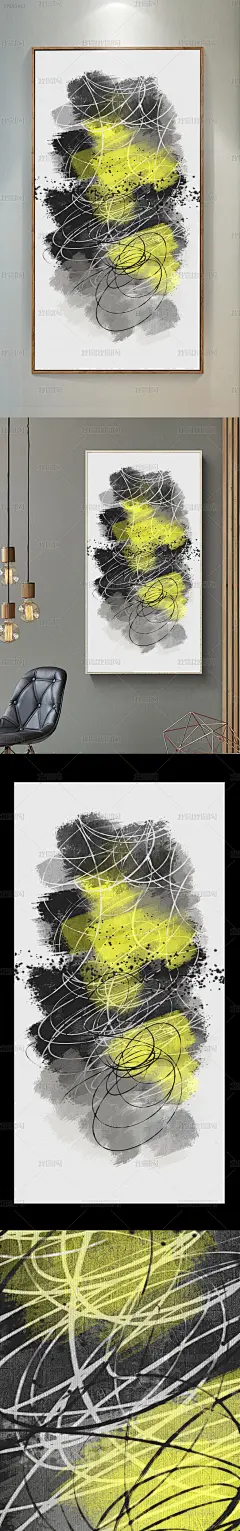 现代欧式简约抽象油画玄关画