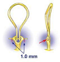 Omega ear clip (post guard). Note at end mentions how to re-harden a clip that becomes annealed during welding. They are using a pulse arc (spot) welder, a gazillion dollar investment.