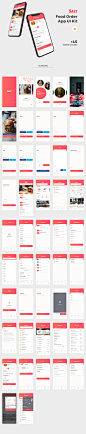 #外卖APP模板#
红色食欲矢量图形外卖订餐美食位置app ui源文件sketch模板