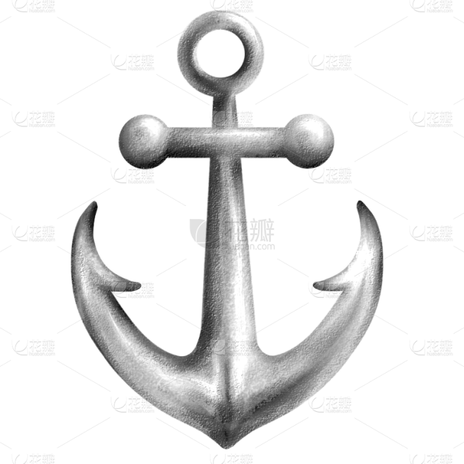 手绘-钓具元素-船锚
