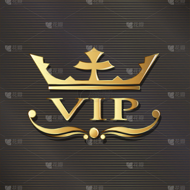 Vip 标志金色豪华背景中。矢量图形设计
