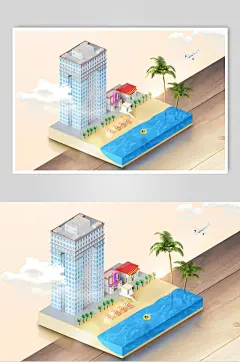 清新清凉夏日游泳池设计素材