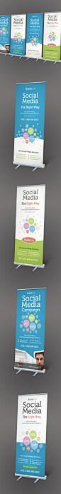 Social Media Marketing Roll-up Banners : A print-ready roll-up banner template that you can get the source files on Graphic River, http://graphicriver.net/item/social-media-marketing-rollup-banners/3907853?r=kinzi21