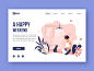 A Happy Weekend web landing delivery banner gradient branding vector illustration art user iphonex ios interface home app page ux design ui typography