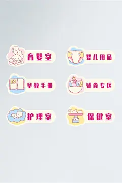 手绘矢量母婴标识门牌
