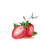 水果插画-草莓