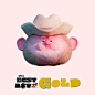 3D cartoon cute gold guy happy Love man texas usa