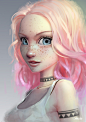 Light Pink, Cassio Yoshiyaki : Girl with a soft pink hair I did for fun.