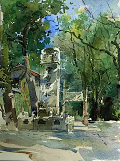 马百齐的建筑水彩画