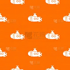 式样,海洋,潜水艇,橙色,血管,水下,几何形状,白色,可爱的,古老的
