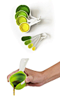 SleekStor Pinch+Pour Cups by Chef'n have a flexible silicone construction that’s easy to manipulate—just pinch it for a clean pour, and collapse it for storage. The SleekStor Nesting Spoons are a scaled-down version of the same concept, with long, narrow 