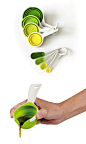 SleekStor Pinch+Pour Cups by Chef'n have a flexible silicone construction that’s easy to manipulate—just pinch it for a clean pour, and collapse it for storage. The SleekStor Nesting Spoons are a scaled-down version of the same concept, with long, narrow