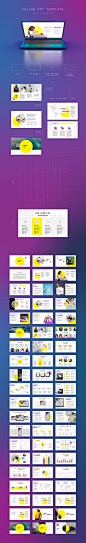 Yellow Keynote PPT Template : Awesome presentation with a simple clean design, bright colors with fun creative elements. Dynamic design, editable vectors and image placeholders for a PPT template easy to use