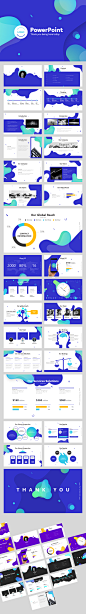 Powerpoint Template Blue Color Business Plan Slides