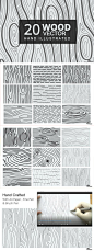 20款木材年轮纹理矢量设计素材 Wood Texture Vector【AI,EPS,PNG,PSD,SVG,AFDESIGN】